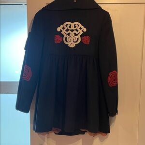 Odd Molly Black Coat with Red and Orange Lining